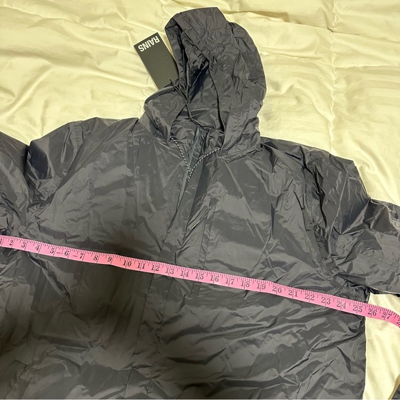 MENS RAINS Padded Nylon Coat NAVY XL - Picture 6 of 13